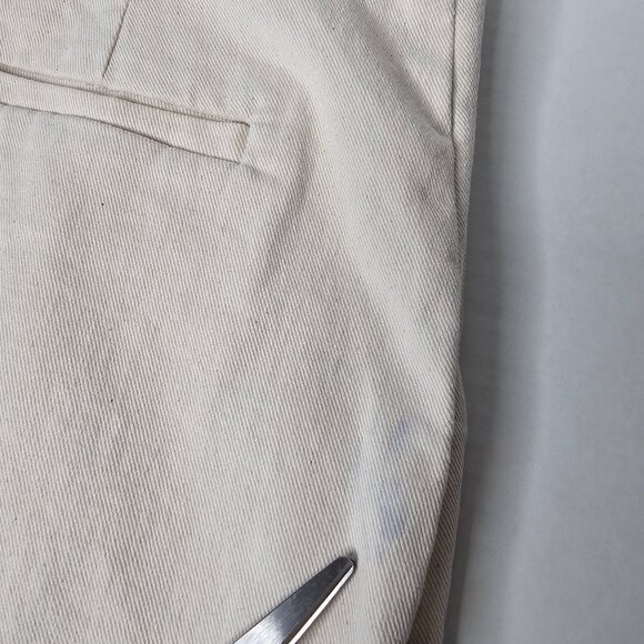 Shaina Mote Boy Trouser Cream Ivory Crop Pants Cotton Stretch Minimal *Flaws 8 - Picture 4 of 11